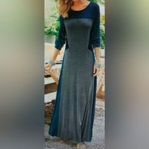 SZ S/P Soft Surroundings Long Sleeve Maxi Dress